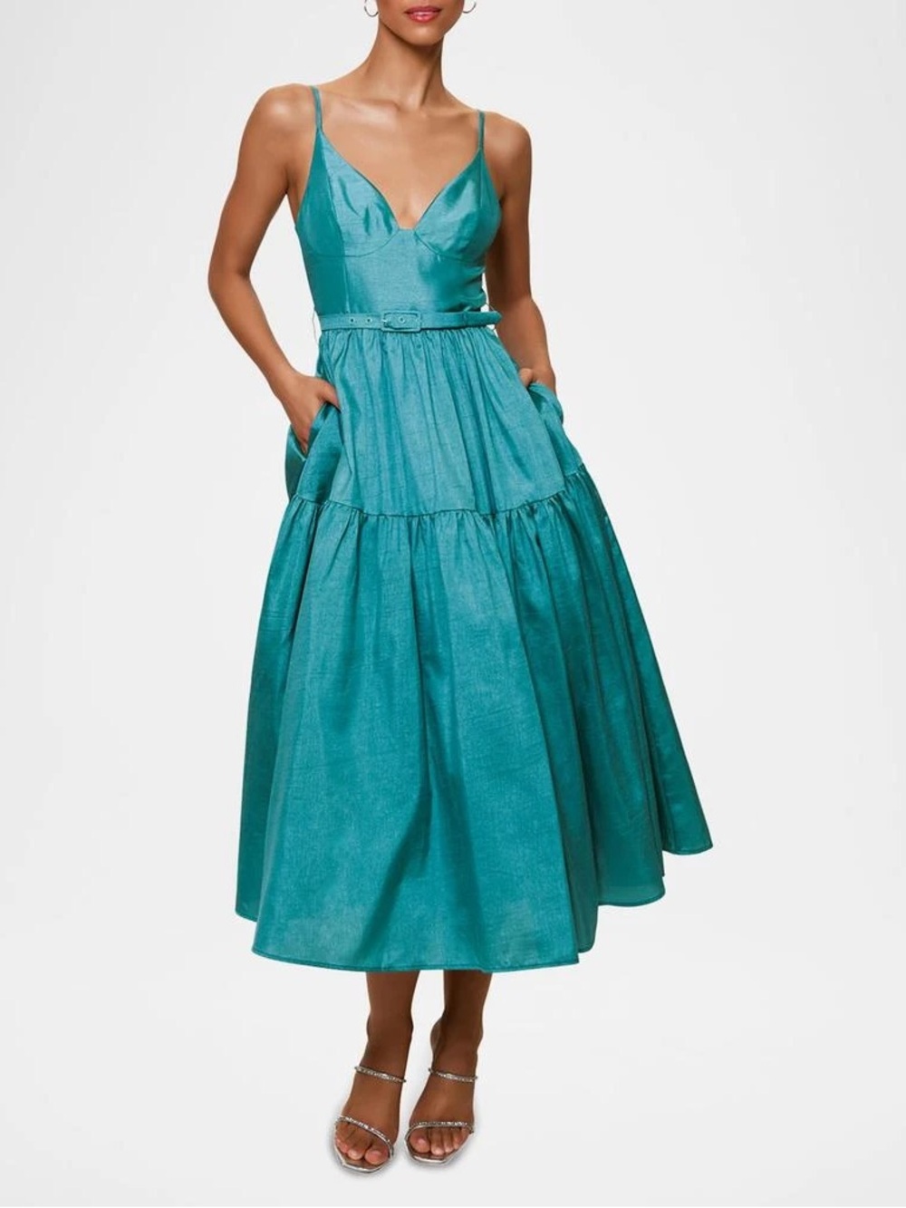 Hutch Belted Fit and Flare Midi Dress